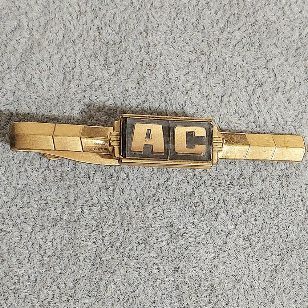 Vintage HICKOK Gold Tie Clip with AC Initials